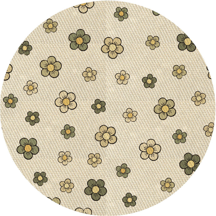 Square Patterned Vanilla Gold Rug, pat1275brn