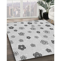 Patterned Platinum Gray Rug, pat1275gry