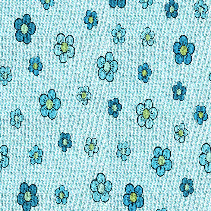 Machine Washable Transitional Electric Blue Rug, wshpat1275lblu