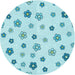 Square Patterned Electric Blue Rug, pat1275lblu