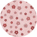 Square Patterned Light Rose Pink Rug, pat1275rd