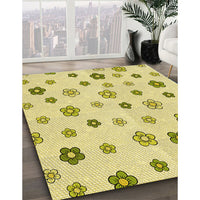 Patterned Sun Yellow Rug, pat1275yw