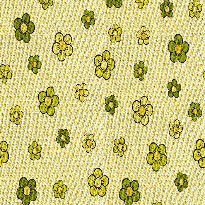 Machine Washable Transitional Sun Yellow Rug, wshpat1275yw