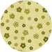 Square Patterned Sun Yellow Rug, pat1275yw