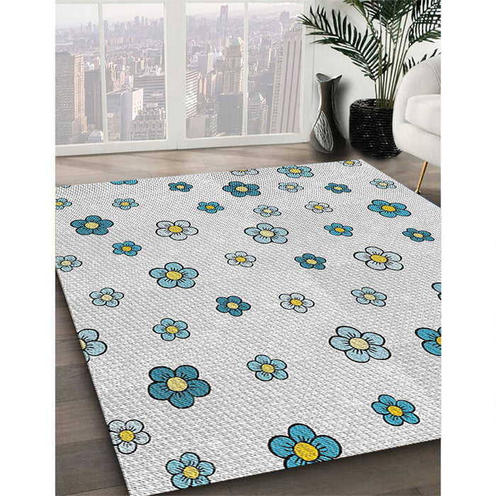 Machine Washable Transitional Water Blue Rug in a Family Room, wshpat1275