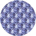 Square Patterned Deep Periwinkle Purple Rug, pat1276blu