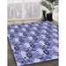 Patterned Deep Periwinkle Purple Rug in Family Room, pat1276blu