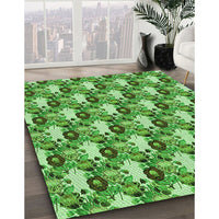 Patterned Emerald Green Rug, pat1276grn