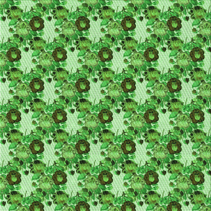 Round Machine Washable Transitional Emerald Green Rug, wshpat1276grn