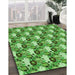 Machine Washable Transitional Emerald Green Rug in a Family Room, wshpat1276grn