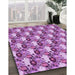 Patterned Violet Purple Rug in Family Room, pat1276pur