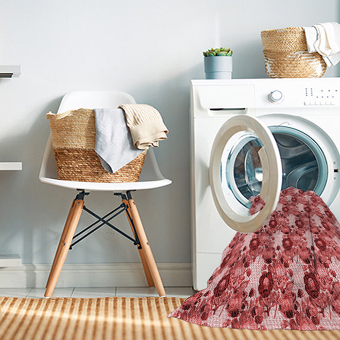 Machine Washable Transitional Light Coral Pink Rug in a Washing Machine, wshpat1276rd