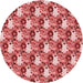 Square Machine Washable Transitional Light Coral Pink Rug in a Living Room, wshpat1276rd