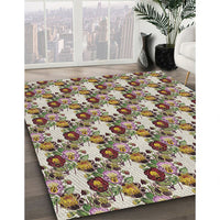 Patterned Reddish Brown Novelty Rug, pat1276