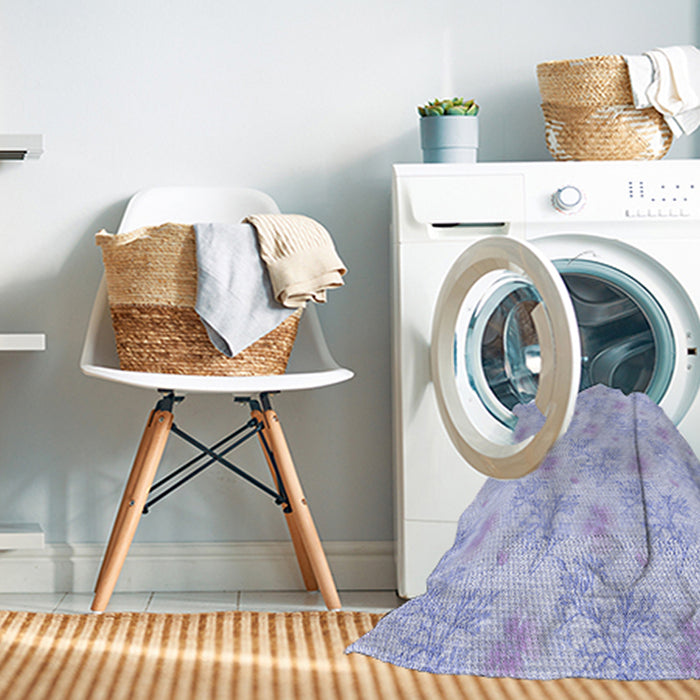 Machine Washable Transitional Blue Rug in a Washing Machine, wshpat1277blu