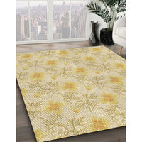 Patterned Sun Yellow Rug, pat1277brn