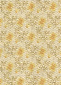 Machine Washable Transitional Sun Yellow Rug, wshpat1277brn