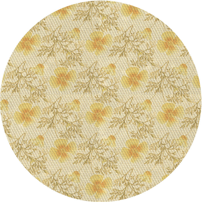 Square Machine Washable Transitional Sun Yellow Rug in a Living Room, wshpat1277brn
