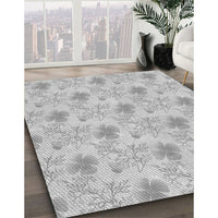 Patterned Gunmetal Gray Rug, pat1277gry