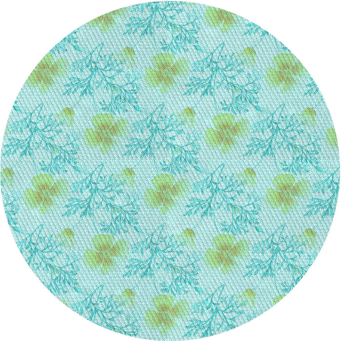 Square Patterned Medium Turquoise Green Rug, pat1277lblu