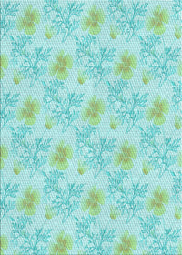 Machine Washable Transitional Medium Turquoise Green Rug, wshpat1277lblu