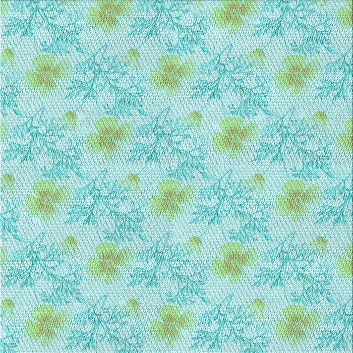 Round Machine Washable Transitional Medium Turquoise Green Rug, wshpat1277lblu