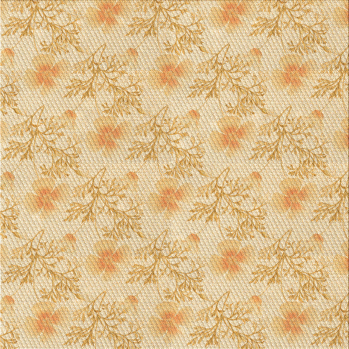 Round Patterned Orange Rug, pat1277org