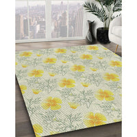 Patterned Copper Green Novelty Rug, pat1277