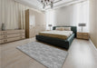 Patterned Cloud Gray Rug in a Bedroom, pat1278gry