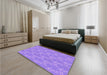 Patterned Purple Rug in a Bedroom, pat1278pur