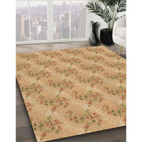 Patterned Yellow Orange Rug, pat1279brn