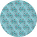 Square Patterned Seafoam Green Rug, pat1279lblu