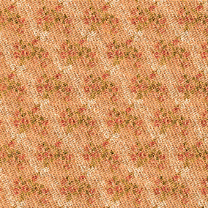 Round Patterned Neon Orange Rug, pat1279org