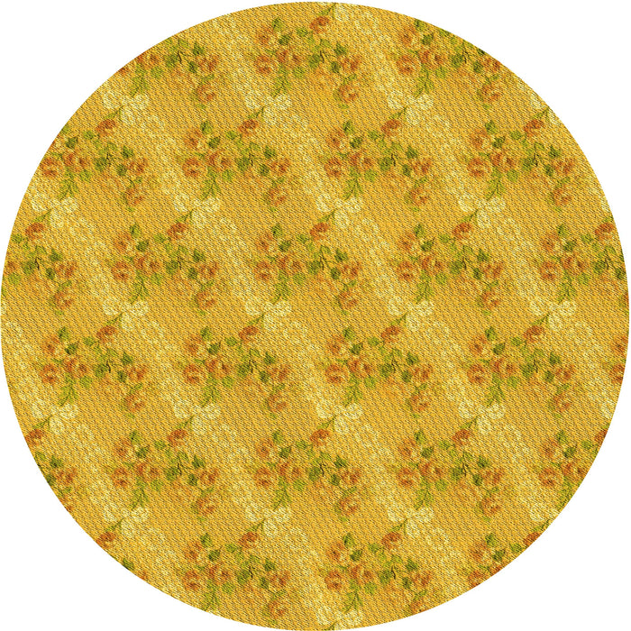 Square Patterned Deep Yellow Rug, pat1279yw