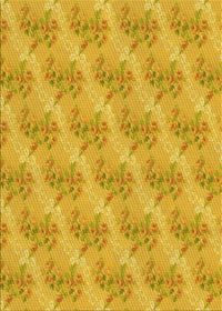 Machine Washable Transitional Deep Yellow Rug, wshpat1279yw