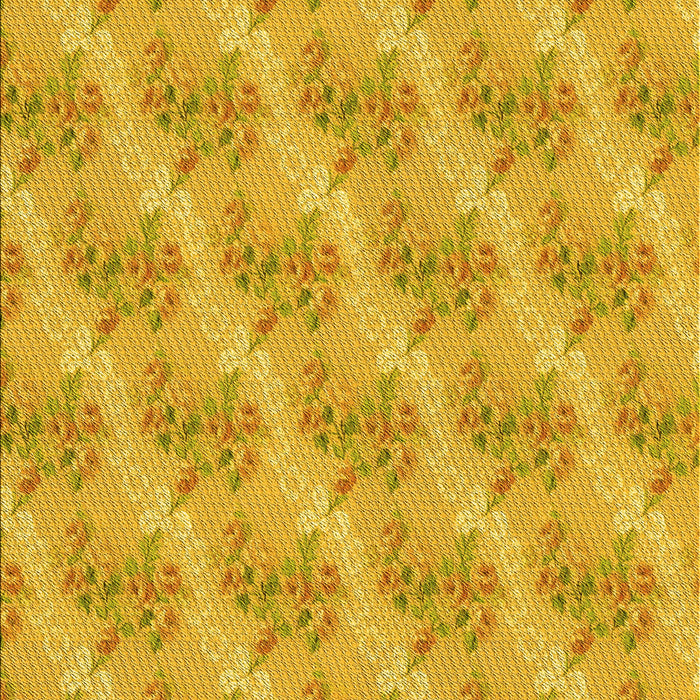 Machine Washable Transitional Deep Yellow Rug, wshpat1279yw