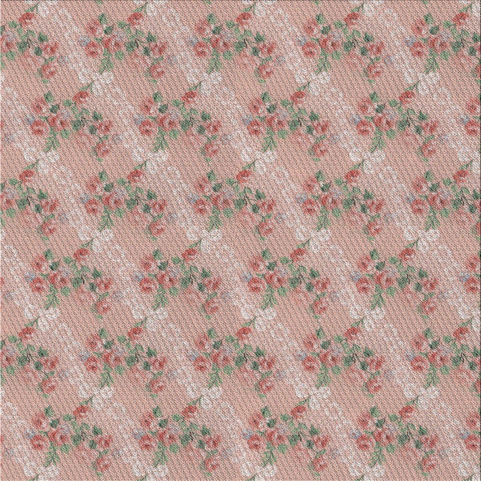 Square Patterned Rust Pink Novelty Rug, pat1279
