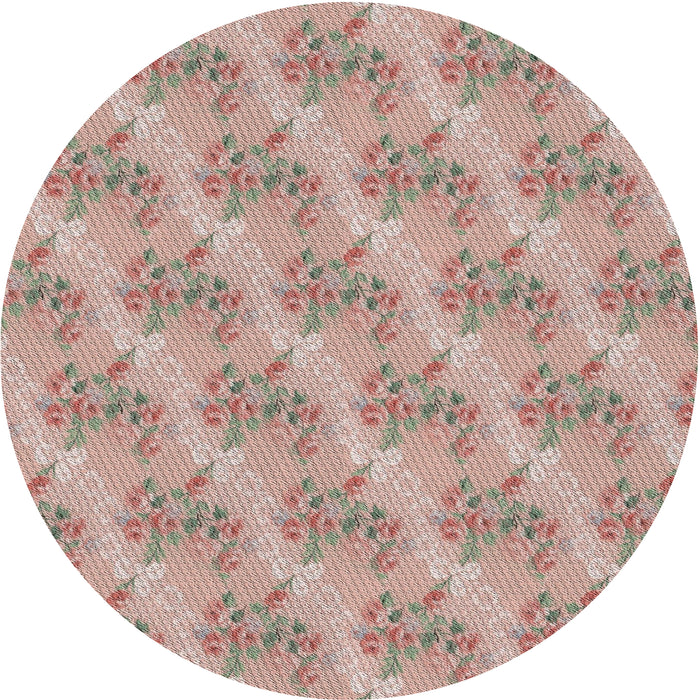 Sideview of Patterned Rust Pink Novelty Rug, pat1279