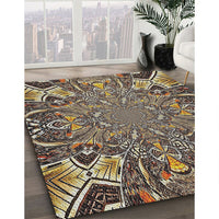 Patterned Light French Beige Brown Novelty Rug, pat127