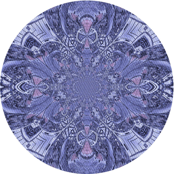 Square Machine Washable Transitional Deep Periwinkle Purple Rug in a Living Room, wshpat128blu