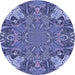 Square Machine Washable Transitional Deep Periwinkle Purple Rug in a Living Room, wshpat128blu