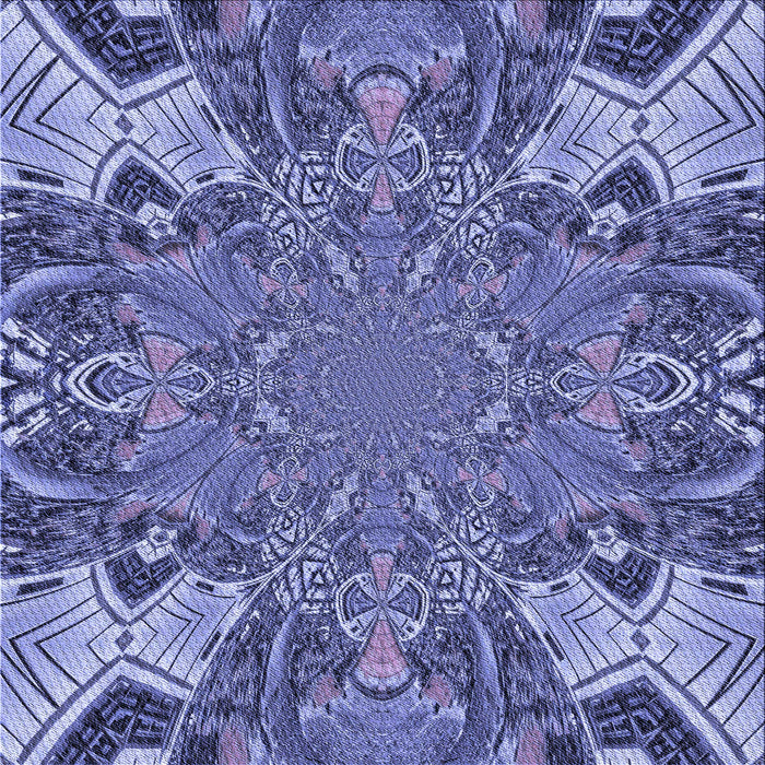 Round Patterned Deep Periwinkle Purple Rug, pat128blu