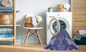 Machine Washable Transitional Deep Periwinkle Purple Rug in a Washing Machine, wshpat128blu