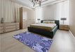 Patterned Deep Periwinkle Purple Rug in a Bedroom, pat128blu