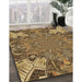 Machine Washable Transitional Dark Bronze Brown Rug in a Family Room, wshpat128brn