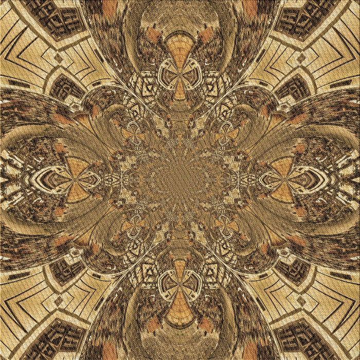 Round Patterned Dark Bronze Brown Rug, pat128brn