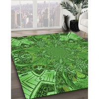 Patterned Green Rug, pat128grn