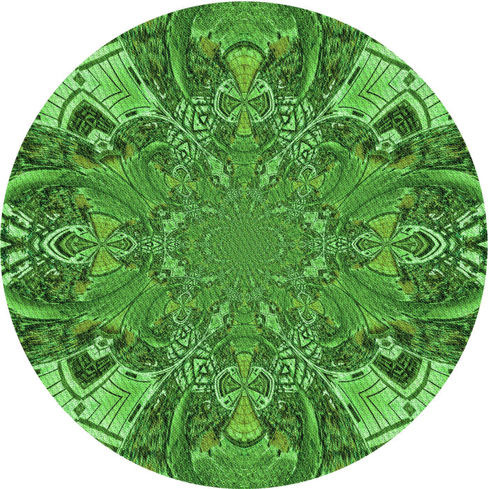 Square Patterned Green Rug, pat128grn