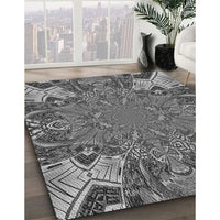 Patterned Black Rug, pat128gry