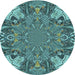 Square Machine Washable Transitional Medium Turquoise Green Rug in a Living Room, wshpat128lblu